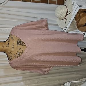 Sew in Love Mauve Colored V Neck Short Sleeve Top Size 3x